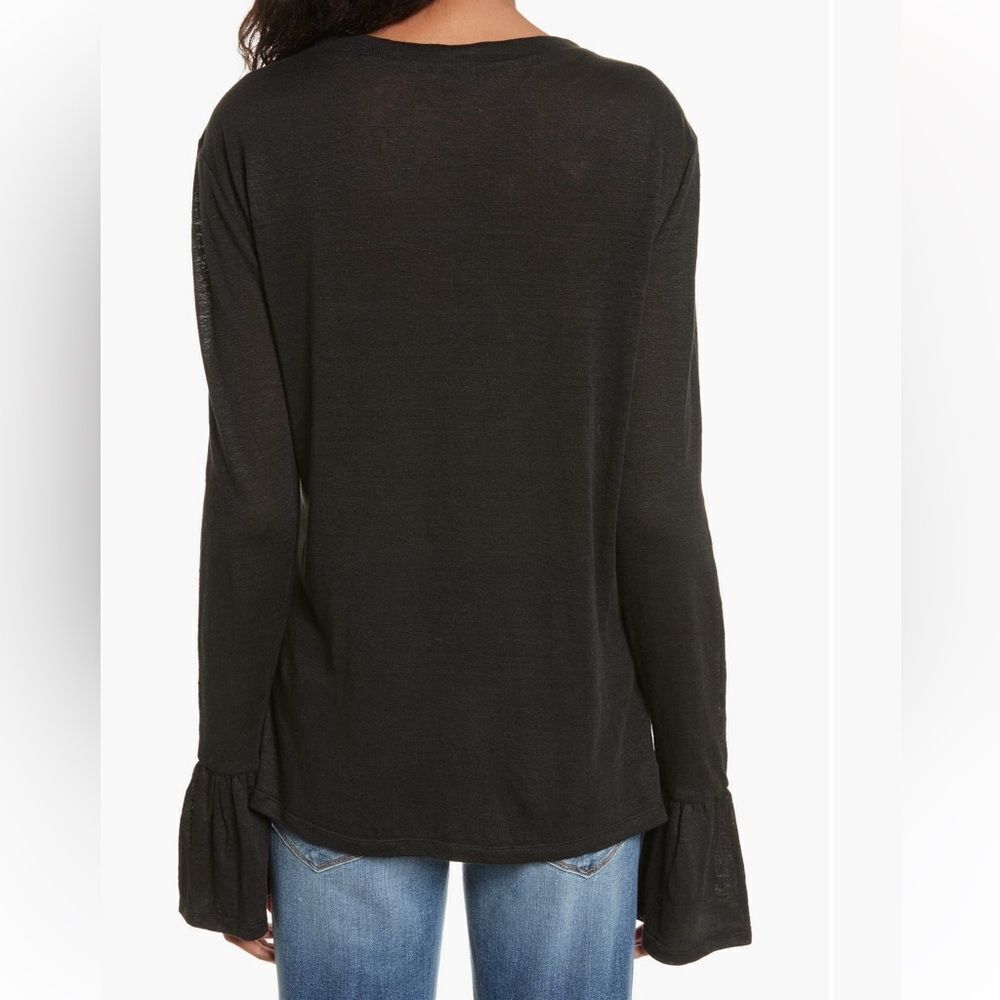 FRAME Ruffle Cuff Linen Top - Picture 2 of 8